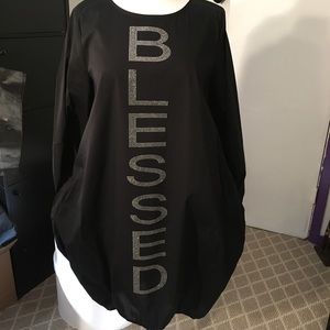 Black Custom Rhinestoned Tunic! Very Comfortable.